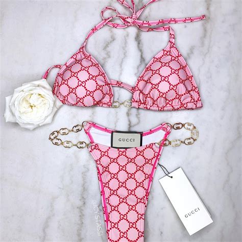 cheap gucci bikini|gucci swimsuit pink.